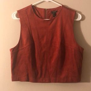 Faux suede crop top